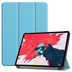 huismerk Voor iPad Pro 11 inch 2020 Custer Texture Smart PU Lederen Case met Sleep / Wake-up Function & 3-Fold Holder (Sky Blue)