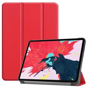 huismerk Voor iPad Pro 11 inch 2020 Custer Texture Smart PU Lederen Case met Sleep / Wake-up Function & 3-Fold Holder(Scarlet)