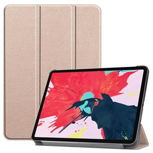 huismerk Voor iPad Pro 11 inch 2020 Custer Texture Smart PU Lederen Case met Sleep / Wake-up Function & 3-Fold Holder (Golden)