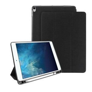 Mutural exquise serie doek textuur PU + TPU lederen case voor iPad Pro 10 5 inch met 3-voudige houder & pen slot & slaap & Wake-up functie (zwart)