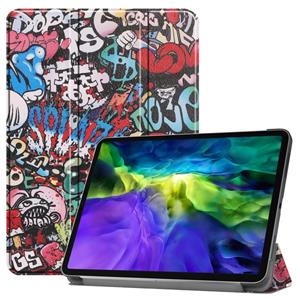 huismerk Voor iPad Pro 11 inch 2020 Custer Painted PU Lederen Case met slaap / Wake-up Functie & 3-voudige houder(Graffiti)