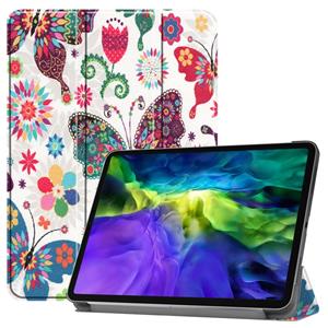 huismerk Voor iPad Pro 11 inch 2020 Custer Painted PU Lederen Case met slaap / Wake-up Functie & 3-voudige houder (KleurVlinder)