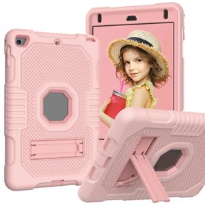 huismerk Contrast Color Robot Shockproof Siliconen + PC Beschermhoes met houder voor iPad mini 5 & 4(Rose Gold)