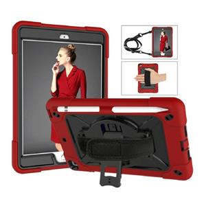 huismerk Contrast kleur siliconen + pc combinatie geval met houder voor iPad mini 3 (rood + zwart)