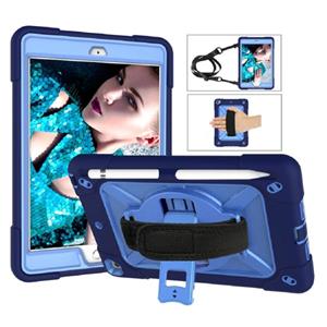 huismerk Contrast kleur siliconen + pc combinatie geval met houder voor iPad mini 3 (marine blauw + blauw)