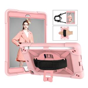 huismerk Contrast kleur siliconen + pc combinatie geval met houder voor iPad mini 3 (rose goud)