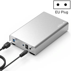 blueendless BluenDless U35Q 3.5 inch Full Metal Mobile Hard Disk Box Type-C / USB3.0 SATA Seriële desktop PC Externe harde schijf Box EU-stekker (USB 3.0)