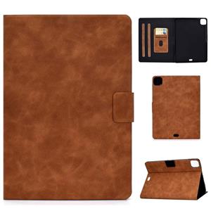 huismerk Voor iPad Pro 11 (2020) & (2018) Cowhide Texture Horizontale Flip Leather Case met Holder & Card Slots & Sleep / Wake-up Functie(Brown)