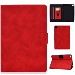 huismerk Voor iPad mini 5 / 4 / 3 / 2 / 1 Cowhide Texture Horizontale Flip Leather Case met Holder & Card Slots & Sleep / Wake-up Functie(Rood)