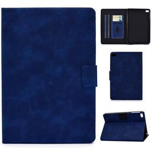 huismerk Voor iPad mini 5 / 4 / 3 / 2 / 1 Cowhide Texture Horizontale Flip Leather Case met Holder & Card Slots & Sleep / Wake-up Functie(Blauw)