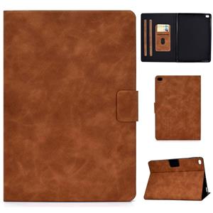 huismerk Voor iPad Air 2 / Air / 9.7 (2018) & (2017) Cowhide Texture Horizontal Flip Leather Case met Holder & Card Slots & Sleep / Wake-up Function(Brown)