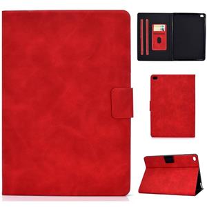 huismerk Voor iPad Air 2 / Air / 9.7 (2018) & (2017) Cowhide Texture Horizontal Flip Leather Case met Holder & Card Slots & Sleep / Wake-up Function(Red)