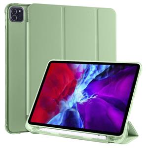 huismerk Voor iPad Pro 11 (2020) / iPad Pro 11(2018) 3-vouwend horizontaal flip pu leder + schokbestendige TPU-behuizing met houder & penslot (Matcha Green)