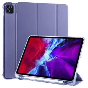 huismerk Voor iPad Pro 11 (2020) / iPad Pro 11(2018) 3-vouwend horizontaal flip pu leder + schokbestendige TPU-behuizing met houder & pensleuf (Lavender Purple