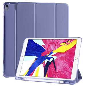 huismerk Voor iPad Pro 10 5 inch / Air 3 10 5 inch 3-vouwend horizontaal flip pu leder + schokbestendige TPU-kast met houder & pensleuf (Lavender Purple)