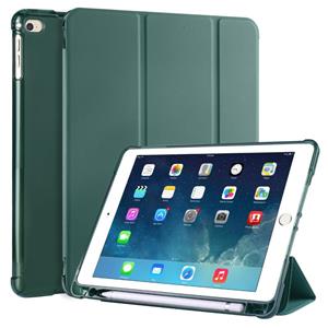 huismerk Voor iPad Air / Air 2 / 9.7 (2017) & (2018) 3-vouwend horizontaal flip pu leder + schokbestendige TPU-behuizing met houder & pensleuf(Pine Green)