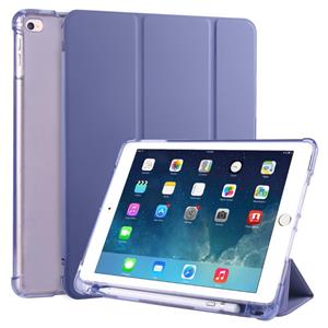 huismerk Voor iPad Air / Air 2 / 9.7 (2017) & (2018) 3-vouwend horizontaal flip pu leder + schokbestendige TPU-kast met houder & pensleuf(Lavender Purple)