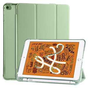 huismerk Voor iPad Mini 5 / Mini 4 3-vouwend horizontaal flip pu leder + schokbestendige TPU case met Holder & Pen Slot (Matcha Green)