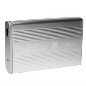 huismerk Externe Aluminium behuizing voor 2.5 inch SATA HDD harde schijf (zilverkleurig)