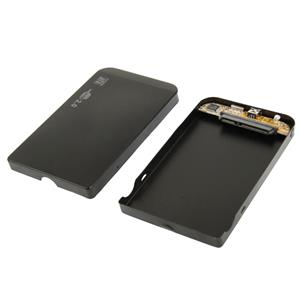 huismerk Externe USB 2.0 behuizing voor 2.5 inch SATA HDD harde schijf Afmetingen: 126 x 75 x 13 mm (zwart)