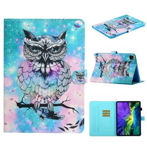 huismerk Voor iPad 11 Pro (2020) Painted Car Line TPU Horizontale Flip Lederen case met Holder & Card Slot & Sleep / Wake-up Functie(Owl)