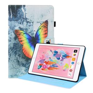 huismerk Animal Pattern Horizontal Flip Leather Case with Holder & Card Slots & Photo Frame & Sleep / Wake-up Function For iPad 9.7 2018 / 2017(Color Butterfly