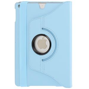 huismerk 360 graden draaiend Litchi structuur lederen hoesje met 2 Gears houder voor iPad Air(blauw)