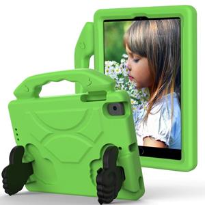 huismerk Voor iPad Mini 5/4/3/2/1 EVA Materiaal kinderen flat anti dalende cover beschermende shell met duimbeugel (groen)