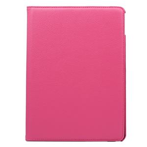 huismerk 360 graden draaiend Litchi structuur Flip lederen hoesje met 2 Gears houder voor iPad Air 2(hard roze)