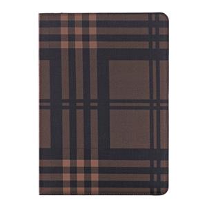 huismerk Plaid structuur lederen hoesje met houder & opbergruimte voor pinpassen & Money Pocket voor iPad Air 2(koffie kleur)