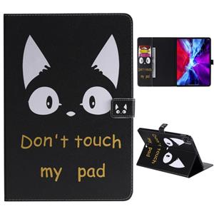 huismerk Voor iPad Pro 11 (2020) Gekleurde tekening horizontale flip lederen behuizing met Houder & Card Slot & Wallet(Cat Ears)