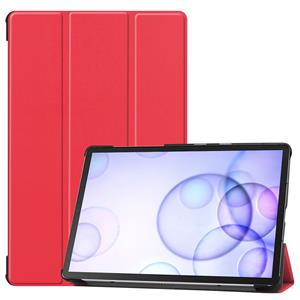 Lunso 3-Vouw sleepcover hoes - Samsung Galaxy Tab S6 - Rood