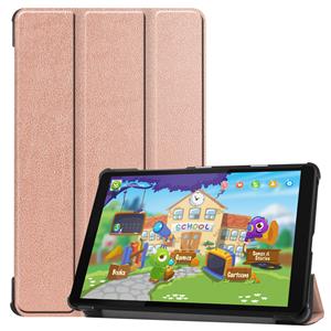 Lunso 3-Vouw sleepcover hoes - Lenovo Tab M8 - Rose Goud