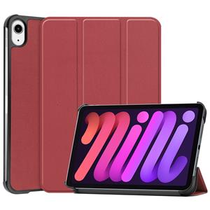 Lunso 3-Vouw sleepcover hoes - iPad Mini 6 (2021) - Bordeaux Rood