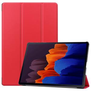 Lunso 3-Vouw sleepcover hoes - Samsung Galaxy Tab S7 Plus / Tab S8 Plus - Rood