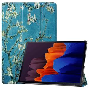 Lunso 3-Vouw sleepcover hoes - Samsung Galaxy Tab S7 Plus / Tab S8 Plus - Van Gogh Amandelbloesem