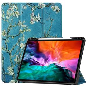 Lunso 3-Vouw sleepcover hoes - iPad Pro 12.9 inch (2021) - Van Gogh Amandelbloesem