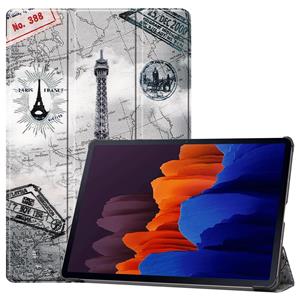 Lunso 3-Vouw sleepcover hoes - Samsung Galaxy Tab S7 Plus / Tab S8 Plus - Eiffeltoren