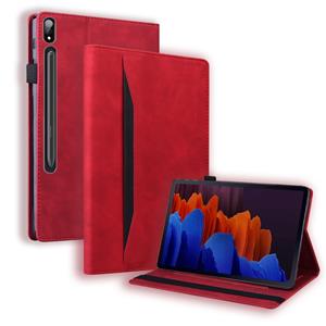 Luxe stand flip sleepcover hoes - Samsung Galaxy Tab S7 Plus / S8 Plus - Rood