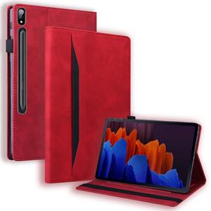 Lunso Luxe stand flip sleepcover hoes - Samsung Galaxy Tab S7 / S8 - Rood