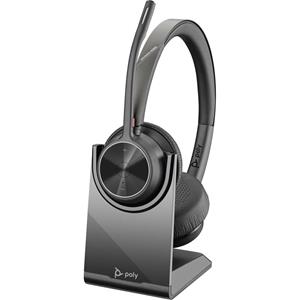 POLY VOYAGER 4320 UC On Ear headset Bluetooth Telefoon Stereo Zwart Ruisonderdrukking (microfoon), Noise Cancelling Microfoon uitschakelbaar (mute)