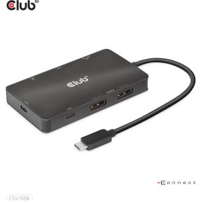 Club 3D CLUB3D USB Gen2 Type-C to Dual DisplayPort 4k60Hz 7-in-1 HUB - 2x Displayport