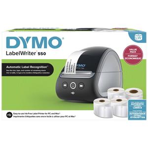 DYMO Labelwriter 550 Labelprinter Thermisch 300 x 300 dpi Etikettenbreedte (max.): 61 mm #####Vorteilspack, USB