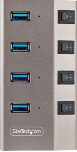 STARTECH .com 4-Port Self-Powered USB-C Hub with Individual OnOff