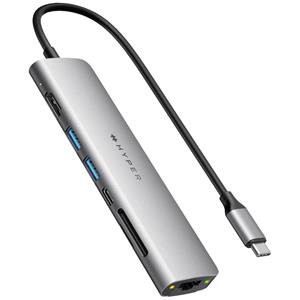 HYPER Drive 7-in-1 6 poorten USB 3.2 Gen 1-hub Grijs