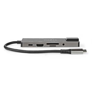 Nedis USB-C Multiport Adapter - USB 3.2 Gen 1 - 3x USB-A - 3,5mm - HDMI - RJ45 - 0,2 meter - Antraciet