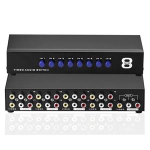 Euroharry » 8-Wege AV Switch 8 in 1 heraus Audio Video L/R RCA Selector Switch Box Splitter Schwarz für DVD STB Spielkonsolen« Netzwerk-Switch