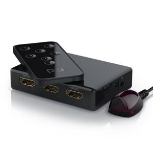 Primewire Audio / Video Matrix-Switch, 5-Port UHD HDMI Switch inkl. Fernbedienung 5x HDMI Eingänge / 4K / 3D / CEC / ARC