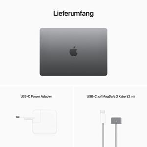 Apple MacBook Air 13,6 2022, M2 Chip 8-Core,10-Core GPU ,8 GB,1000 GB,35W Dual USB-C Port Power Adapter,spacegrau