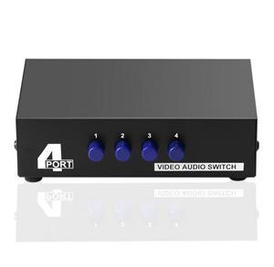 Euroharry Audio / Video Matrix-Switch » 4-Wege AV Switch 4 in 1 heraus Audio Video L/R RCA Selector Switch Box Splitter Schwarz für DVD STB Spielkonsolen«